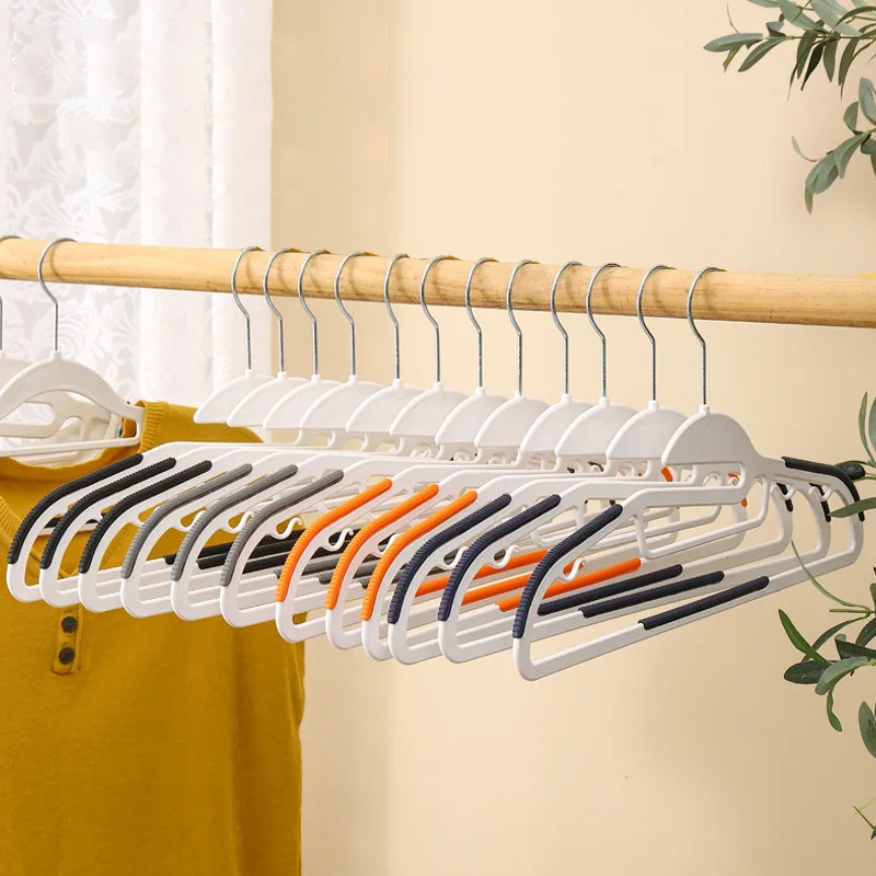 Plastic Hangers Space Saving Clothes Hangers Stripe Non Slip Coat Hanger Heavy Duty Pant Rack Upgraded Rubber