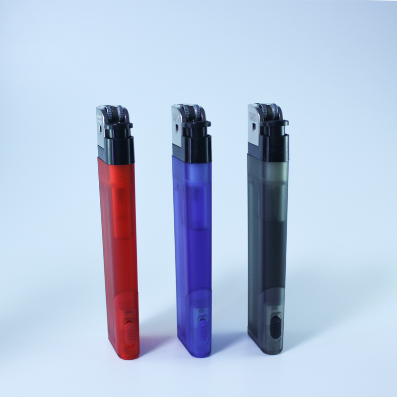 Electronic gas Cigarette lighter with led light Jumbo lighter with gas disposable flint lighter