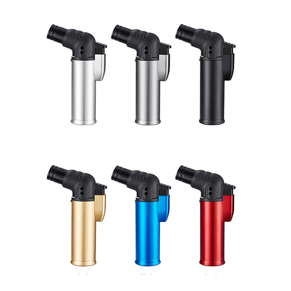 Torch lighter with metallic  triple jet flame for cigar mini handle lighter for women