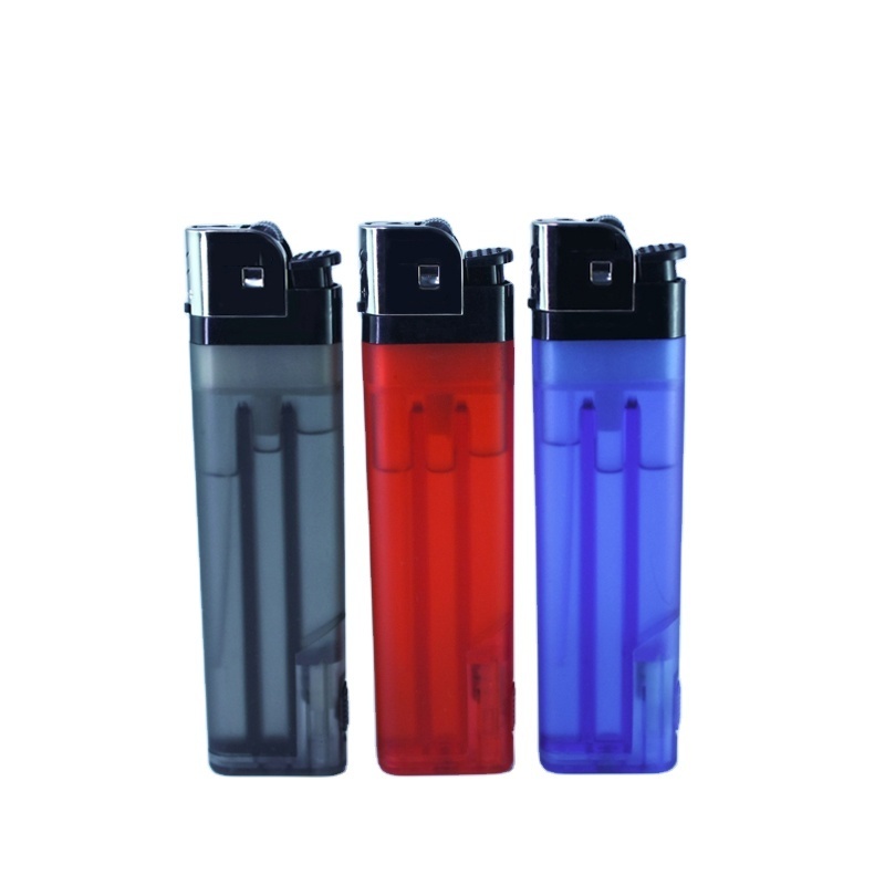 Electronic gas Cigarette lighter with led light Jumbo lighter with gas disposable flint lighter