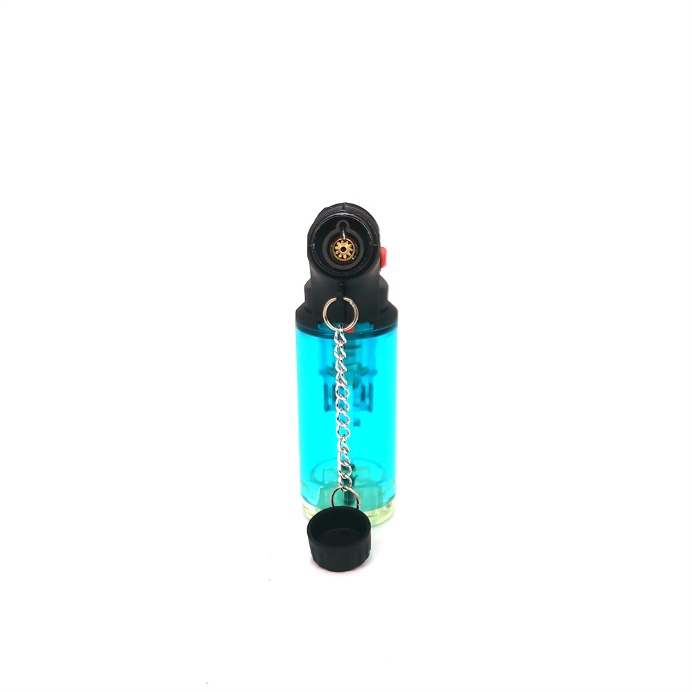 Plastic mini torch lighter single jet flame for cigar classical transparent body gas lighter