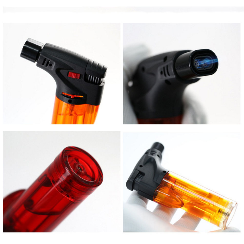 Plastic torch lighter for cooking dual jet flame for kitchen cheap gas lighter