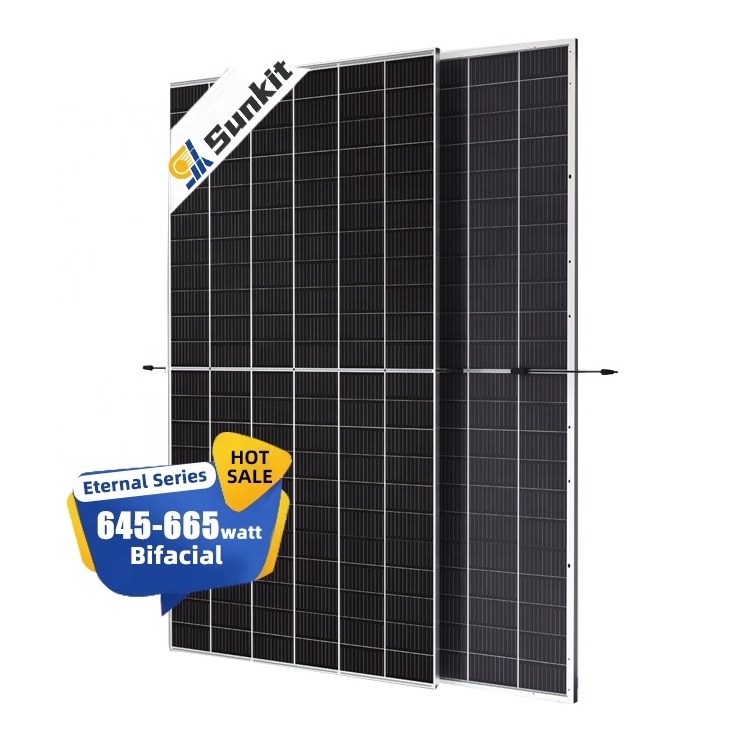 SUNKIT deepblue 4.0  645w 660w 665w Bifacial n type Solar Panel A grade Tier 1 From Factory