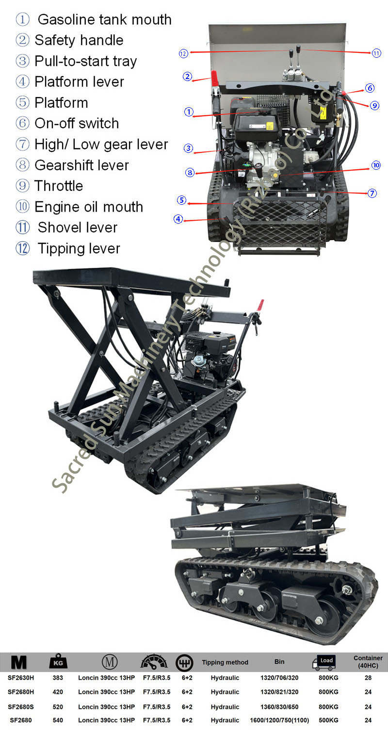 china diesel engine power self loading wheelbarrow mini dumper manual parts manufacturers