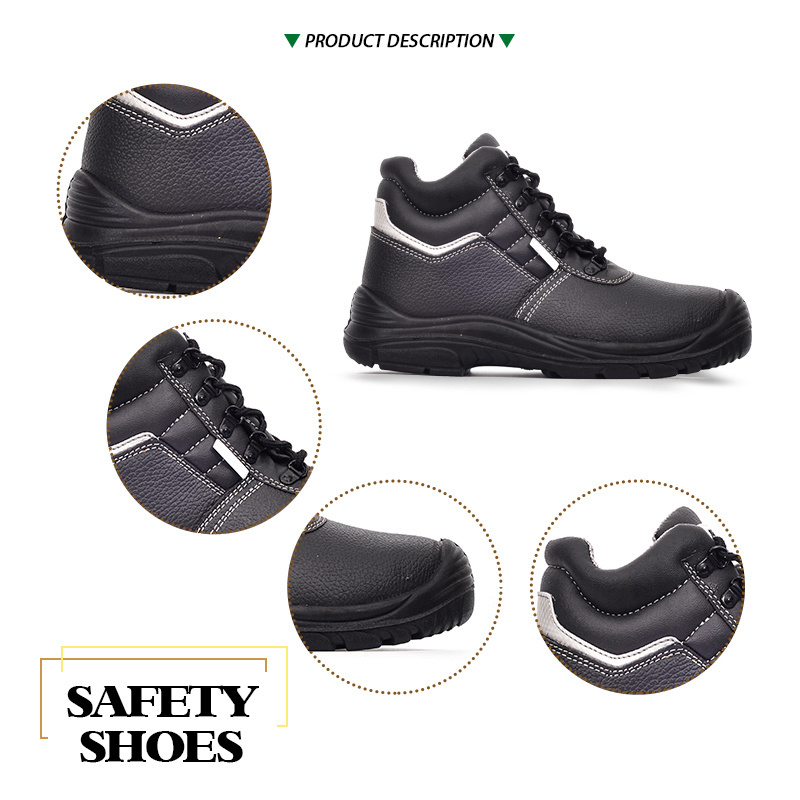 Safety shoes steel toe Black Embossed leather steel toe cheap s3 caterpillar safety shoes for men