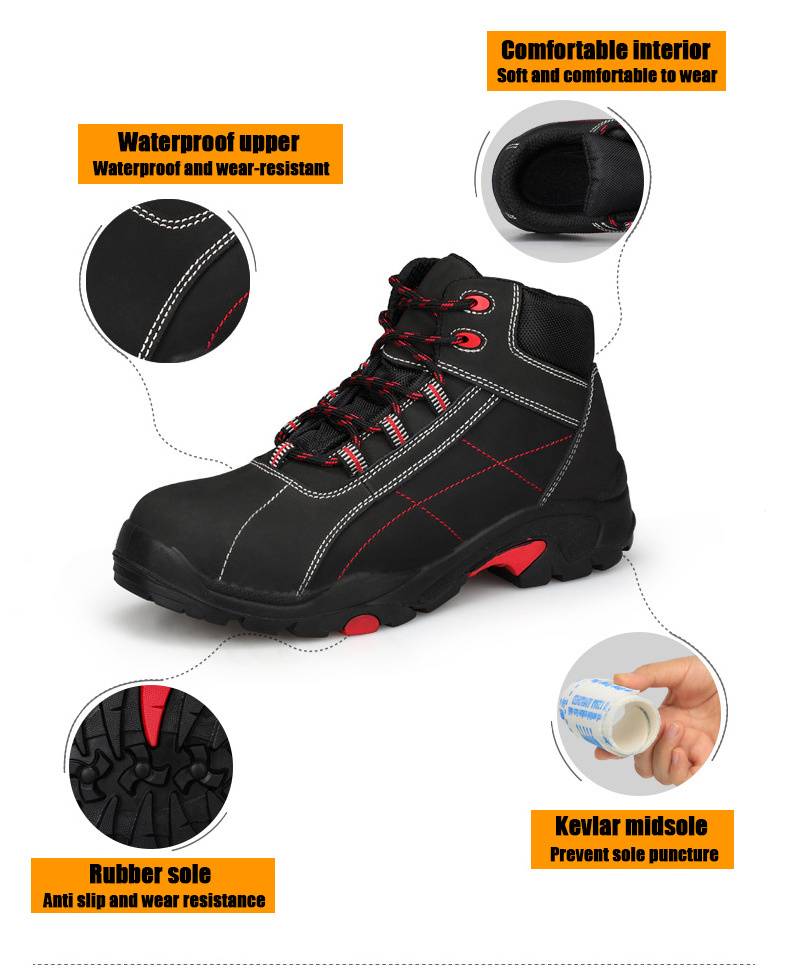 Men Casual Water Proof Work Woodland Boots Non Slip Rubber Safety Shoes Composite Toe SRA SRB SRC