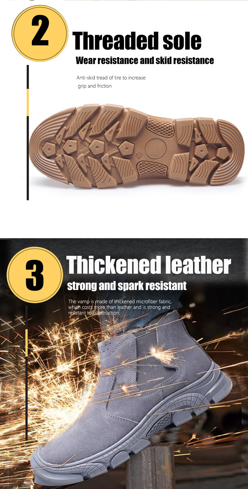 Good price mens and ladies steel toe cap anti clid oil slip skid electrician fashion work boots