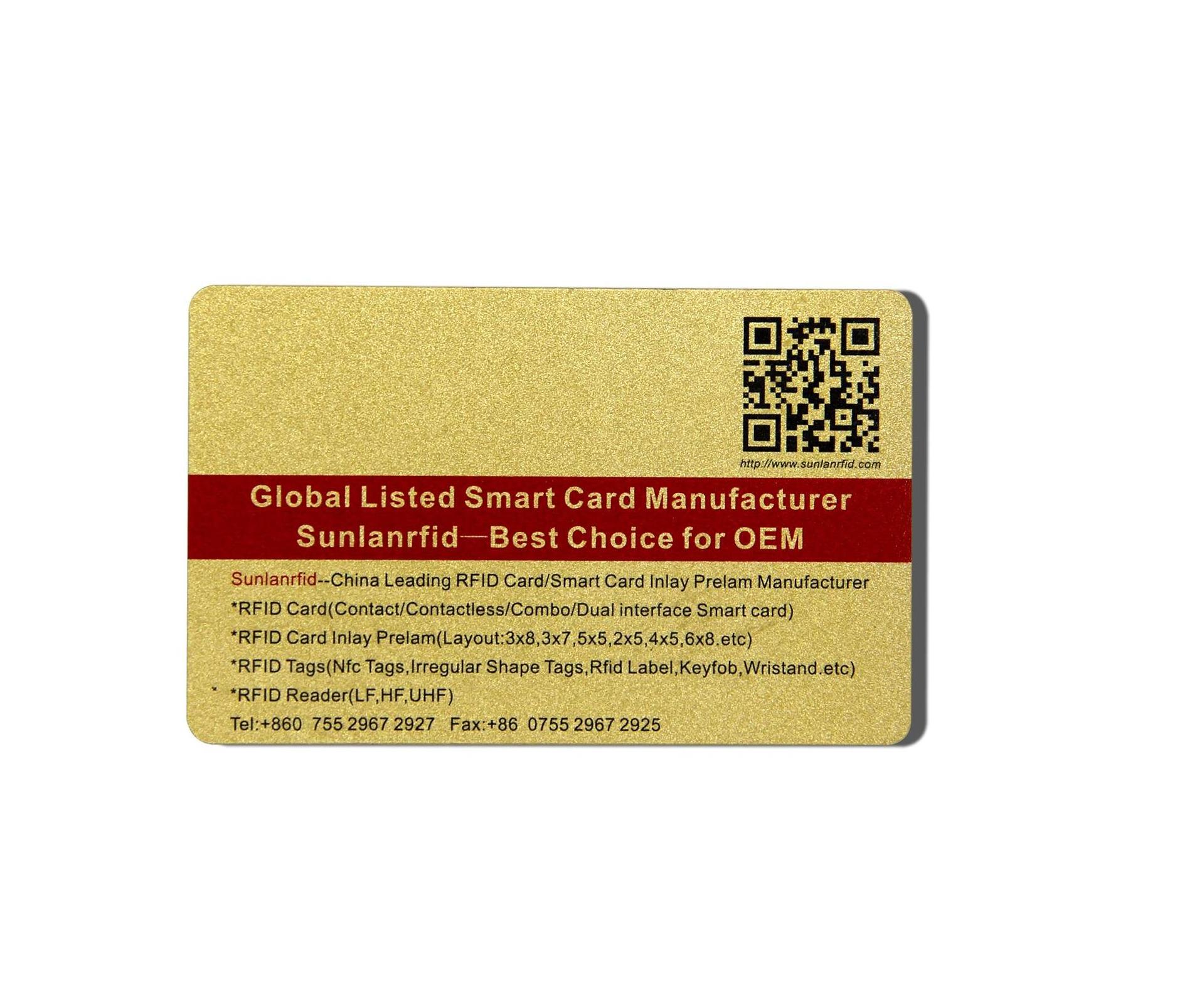 Sunlan Hf 860-960mhz  Nfc Metallic Golden smart Key Card For Business