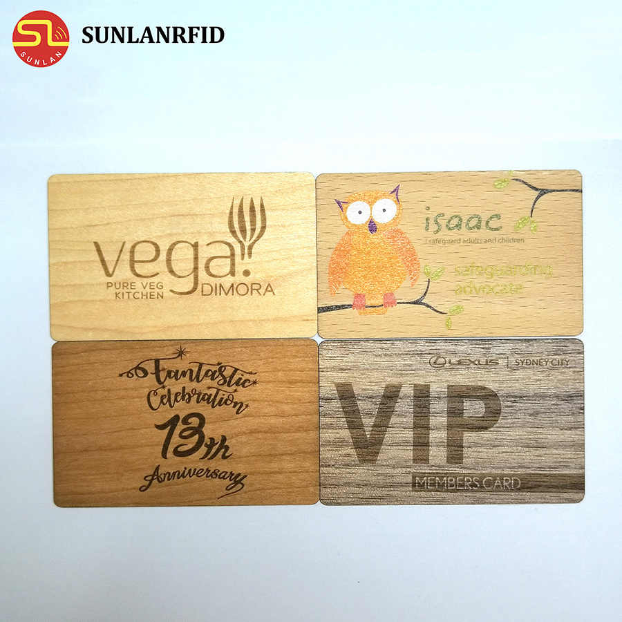 Customized Blank RFID Smart Chip Rfid Wooden Card Laser Engraved NFC Wood Business Card