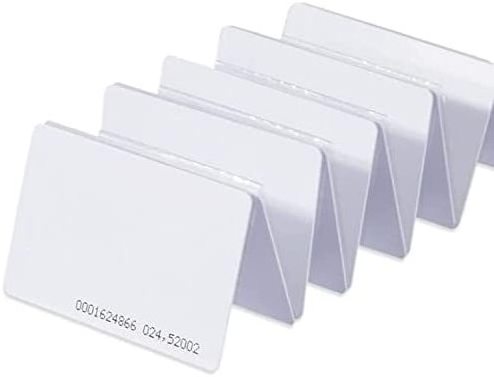 CR80 Size 125KHz ISO7816 RFID TK4100 blank white PVC card with overlay film for thermal printer