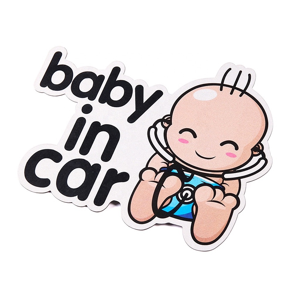 Custom Baby In Car Warning Sign Magnet 3m Reflective Car Door Sticker