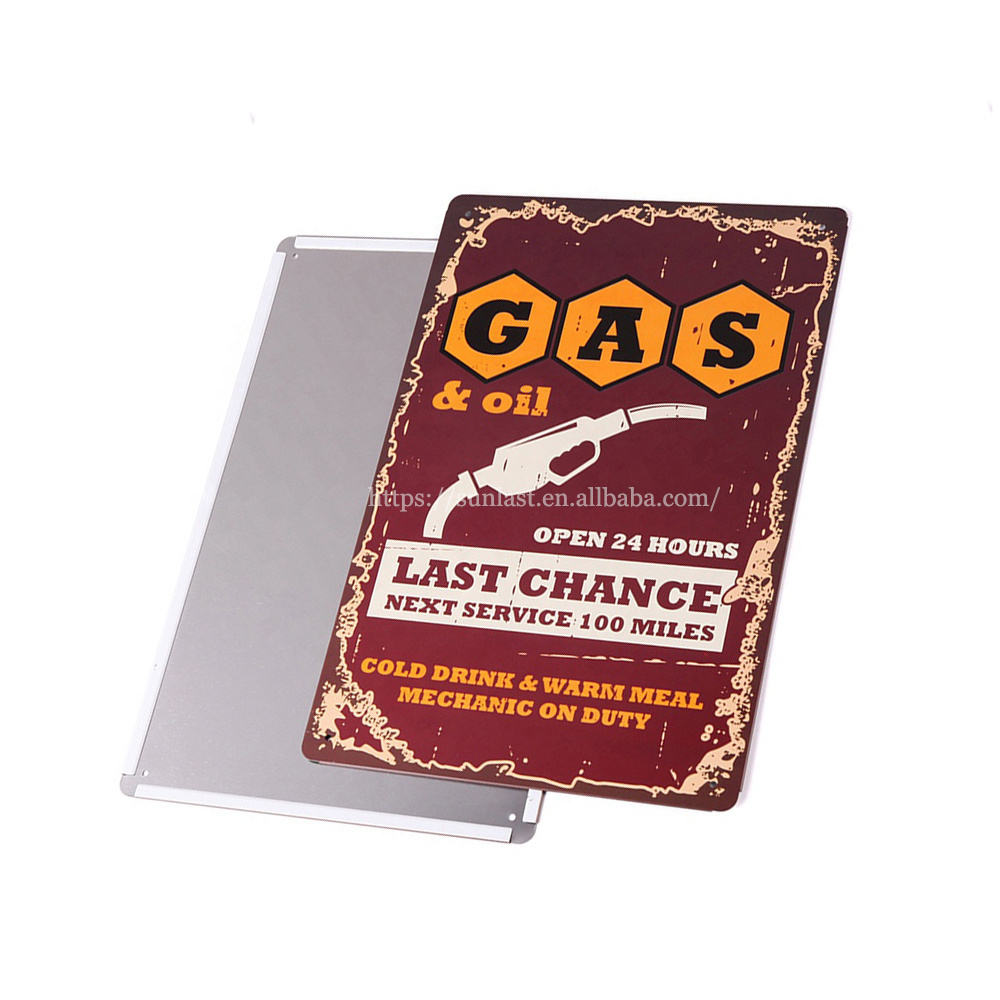 Gas Station Advertising Signs Outdoor Wall Panels Decorate Plaques Metal Crafts Nostalgic Gas Tin Sign