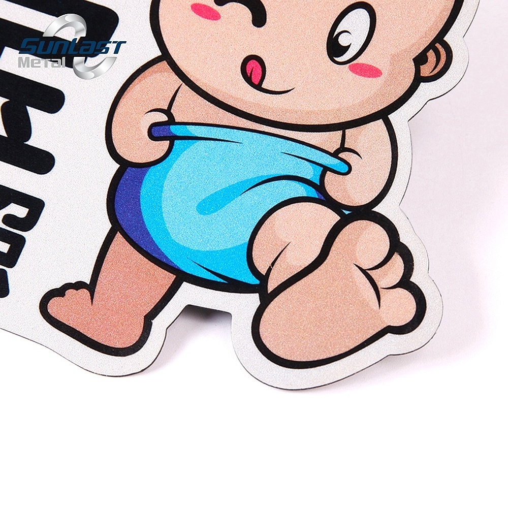 Custom Baby In Car Warning Sign Magnet 3m Reflective Car Door Sticker