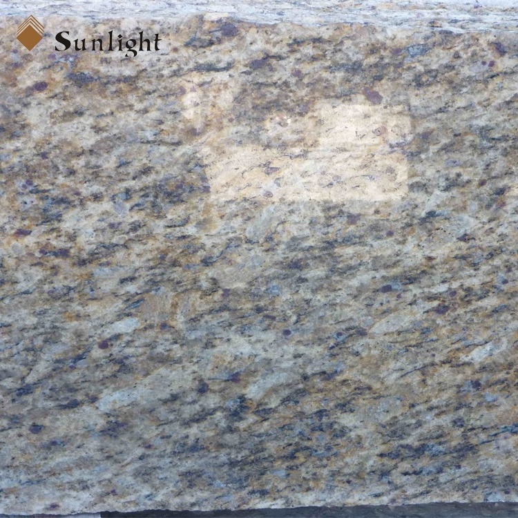 Prefab granite slabs brazil santa giallo st cecilia dark/light granite countertops for kitchen