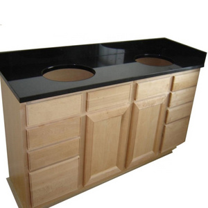 prefab double sink vanity top Shanxi Black Granite Vanity Top