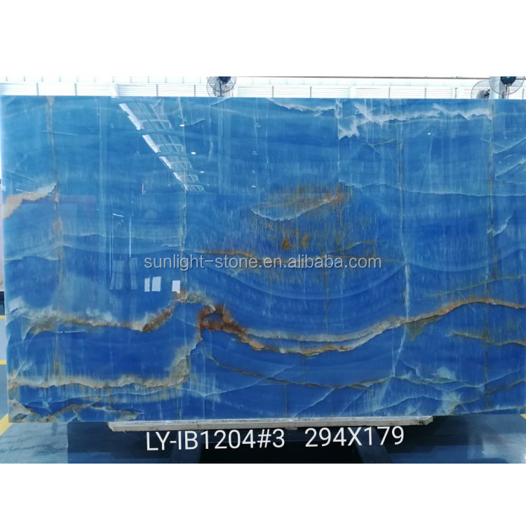 Blue marble stone onyx and  luxurious blue dark onyx slab wholesale good price