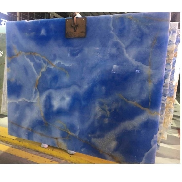 Highly polished Blue onyx marble price,blue marble onyx stone slabs