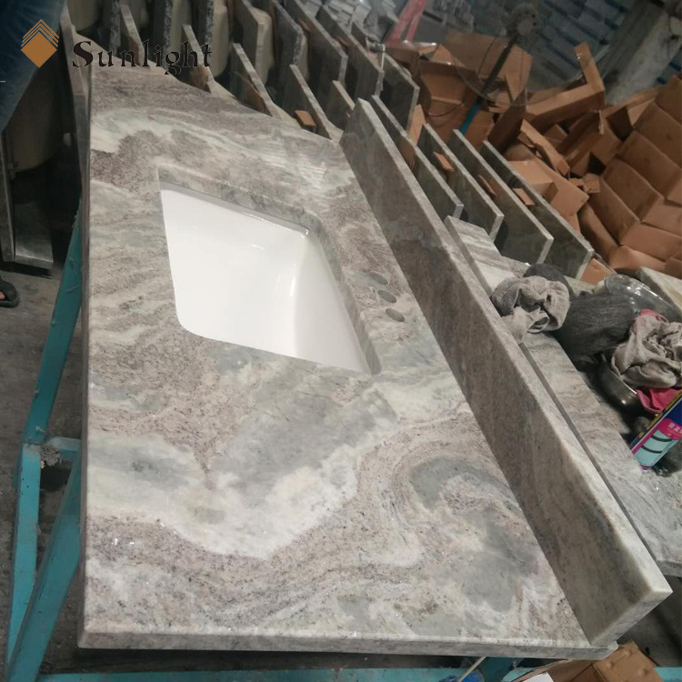 Prefab tops laminate countertops Fantasy Brown granite kitchen marble countertops with high quality