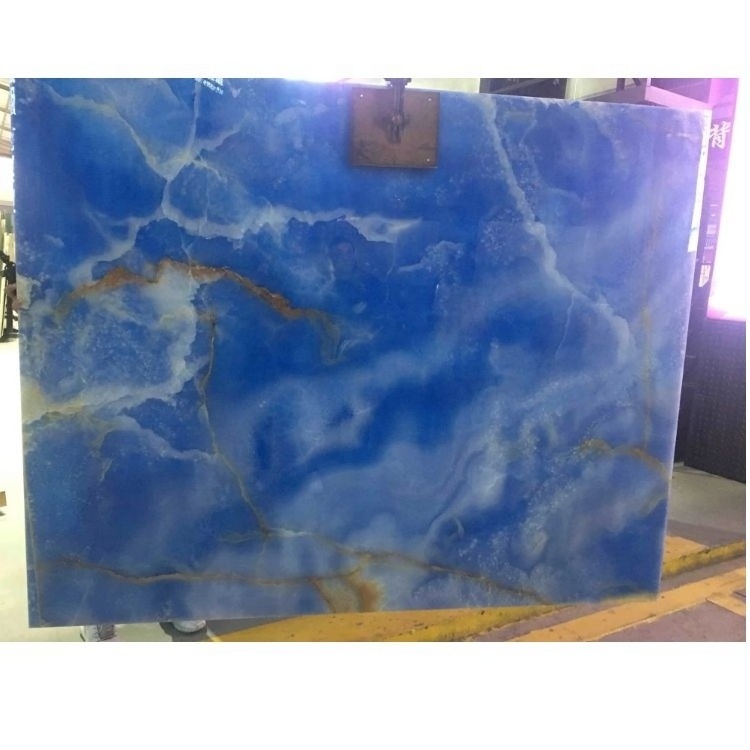 Highly polished Blue onyx marble price,blue marble onyx stone slabs