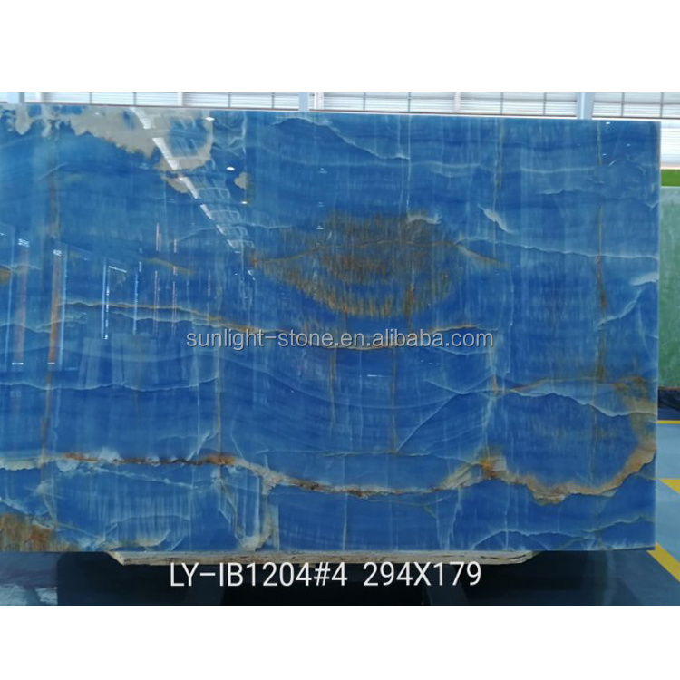 Blue marble stone onyx and  luxurious blue dark onyx slab wholesale good price