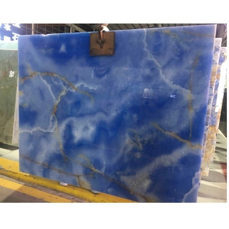 Highly polished Blue onyx marble price,blue marble onyx stone slabs