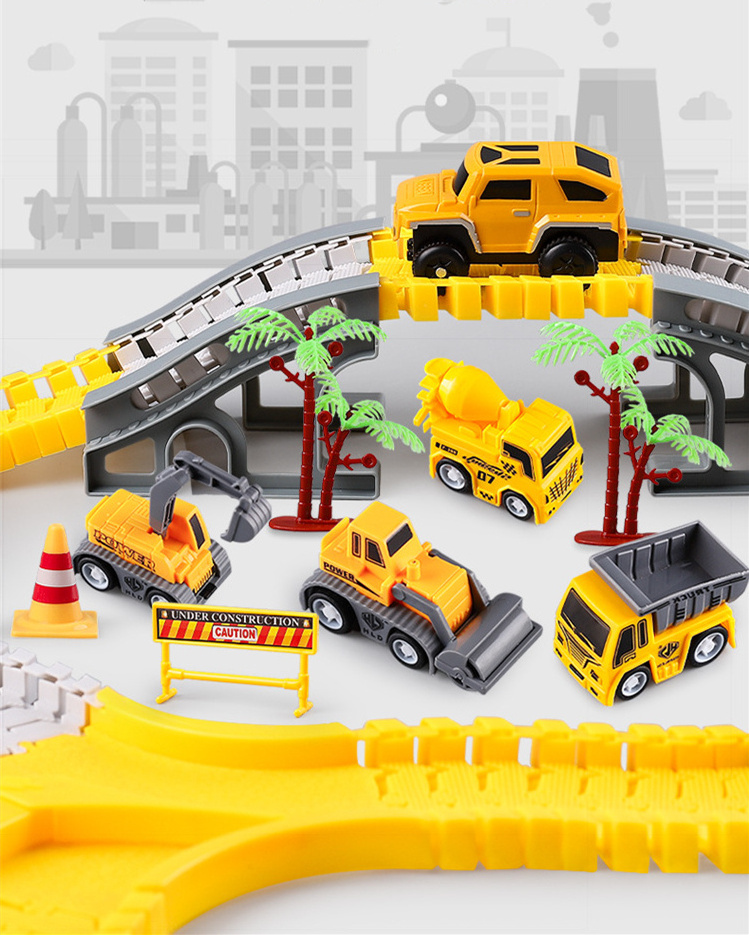 Custom Amazon Hot Construction Race Tracks with Electric Engineering Car Kids Track Play Set Electric Track Toys For Boys