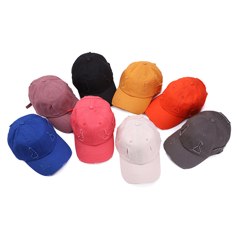 New Worn out Washed Baseball Hat Men's Ins Style Korean Style Casual Retro Sun-Proof Make Old Ripped Peaked Cap