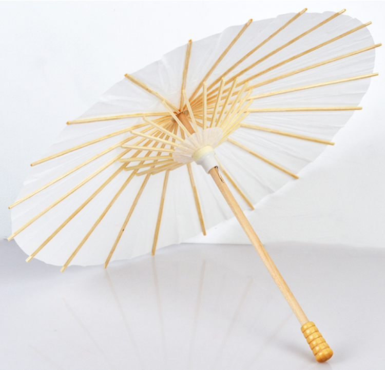 Wholesale Fashionable Multipurpose Children DIY Customized White Color Chinese Oil Paper Umbrella For Wedding Decoration Parasol