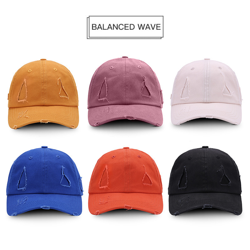 New Worn out Washed Baseball Hat Men's Ins Style Korean Style Casual Retro Sun-Proof Make Old Ripped Peaked Cap