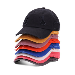 New Worn out Washed Baseball Hat Men's Ins Style Korean Style Casual Retro Sun-Proof Make Old Ripped Peaked Cap