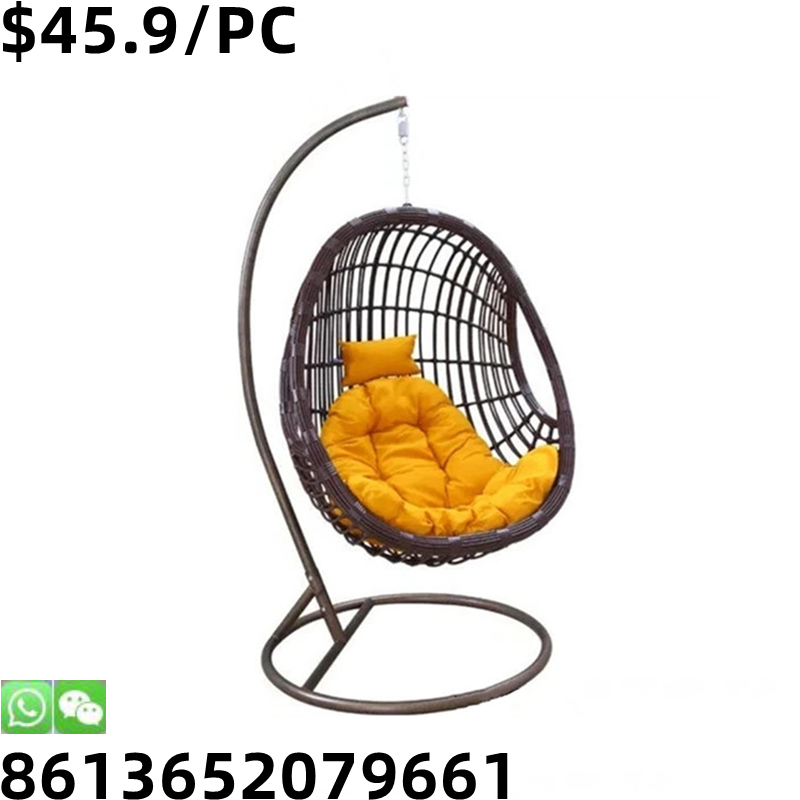 Luxury PE Rattan Patio Leisure Double Swing Chair With Stand