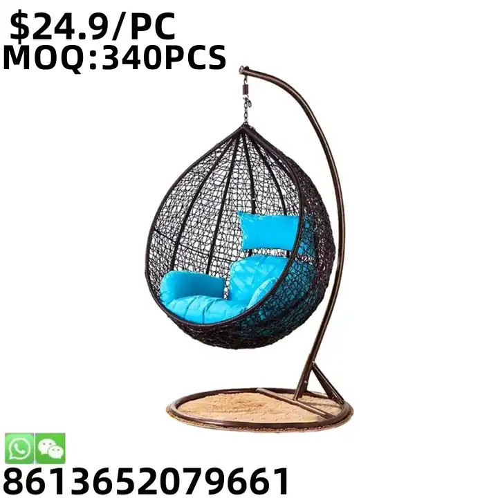 TSF Stacking Customized Outdoor Furniture Garden Metal Rattan Egg Hanging Indoor Swing Chair