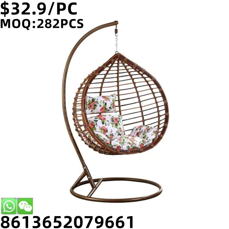 TSF Rattan Egg Shaped Patio Wicker Hammock Garden Outdoor Furniture Hanging Indoor Swing Chair