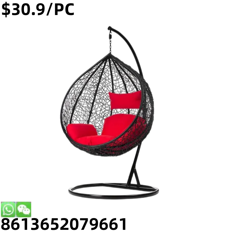 Wholesale Garden Hanging Egg PE Rattan Metal Stand Swing Chair