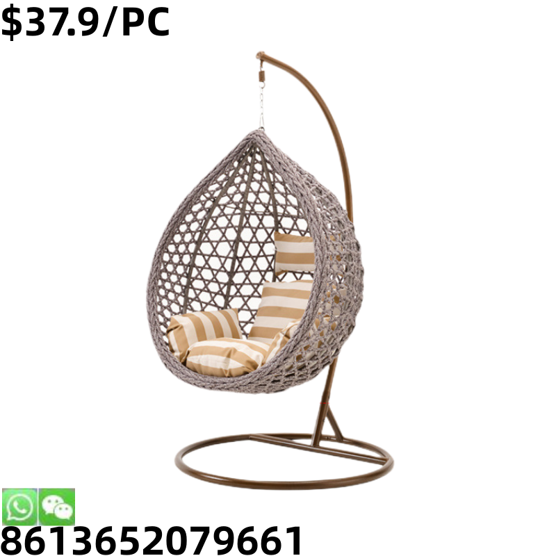 Wholesale Garden Hanging Egg PE Rattan Metal Stand Swing Chair