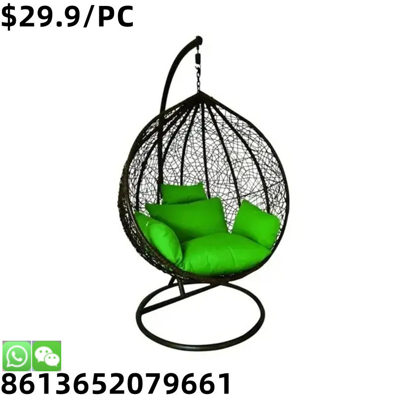 Low Price Patio Hanging Rattan Swing Egg Chair with Stand