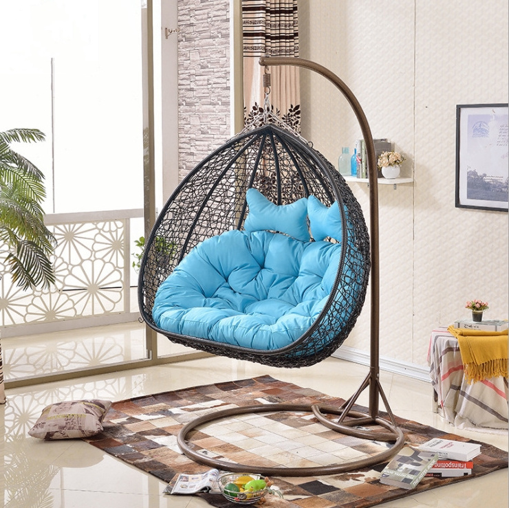 Double seater 2 person swing chair rattan hanging chair good quality