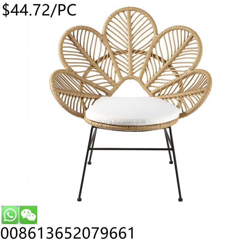 popular wicker rattan furniture patio garden set flower back rattan chair for outdoor