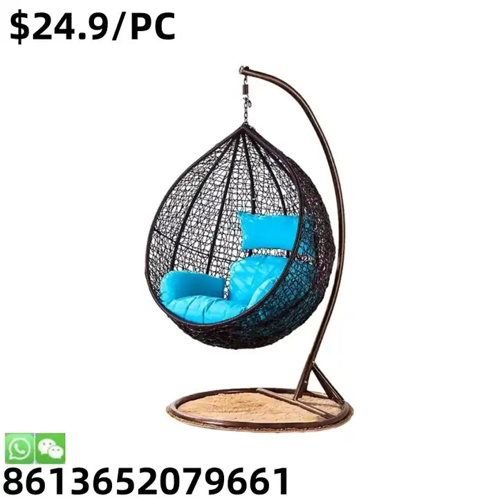 Modern Double Hanging Hammock Outdoor Teardrop Rattan Furniture Swing Chair