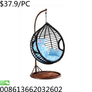 Top quality single backyard PE stand swing chair hanging basket