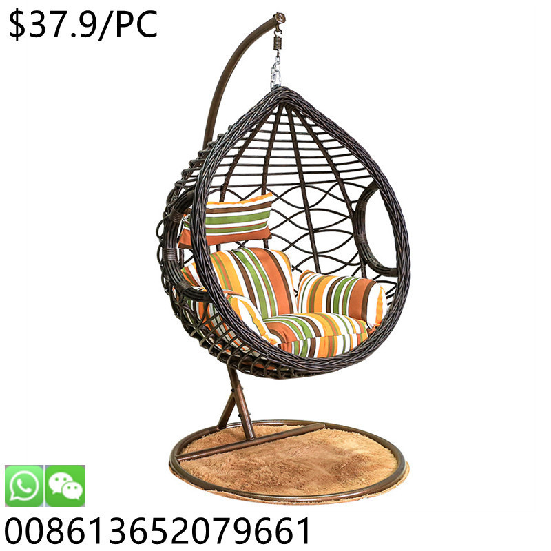 Leisure Patio Rattan Wicker Balcony Hanging Egg chair Beach Hotel Swing Chair