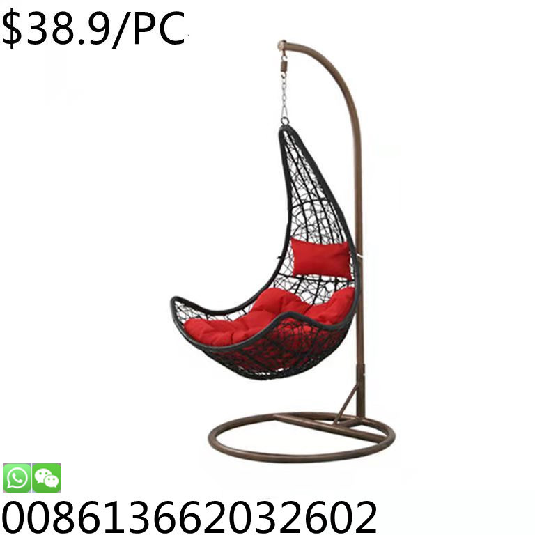 Top quality single backyard PE stand swing chair hanging basket