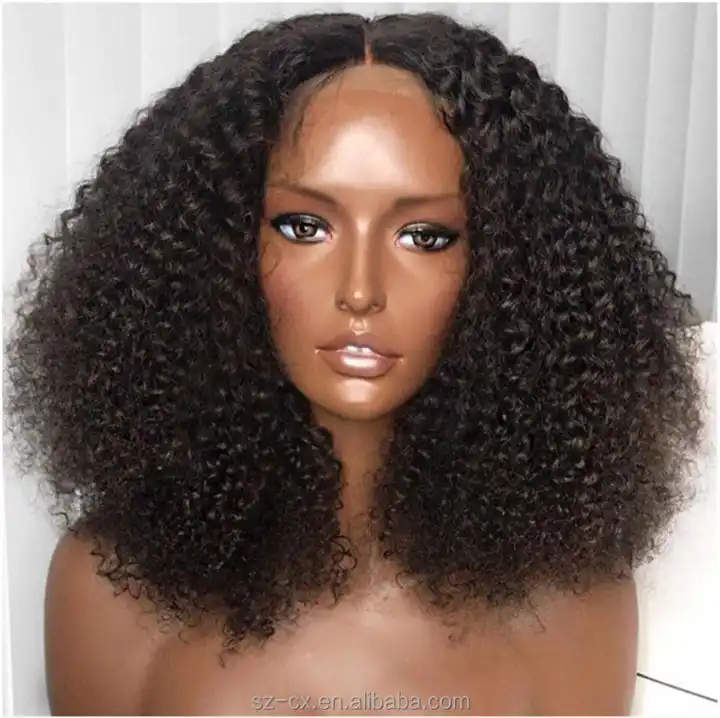 Afro Mongolian Kinky Curly Human Hair Wigs 13x4 Lace Front Wig Sunlight Natural Pre Plucked Remy Hair Lace Wigs For Black Women