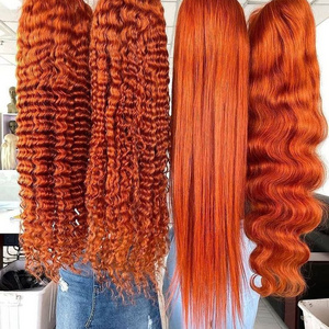 180% 250% water wave 350 Orange Human Hair Wig Ginger Colored Human Hair Wigs transparent frontal lace for black beauty women