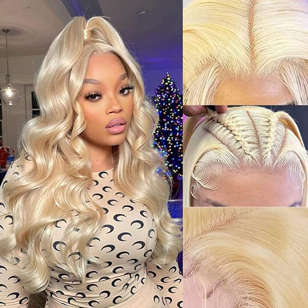 Wholesale Full Lace Frontal Wigs 30 Inch Long Straight Body 613 Blonde Brazilian Human Hair Wig HD Transparent Lace Front Wigs