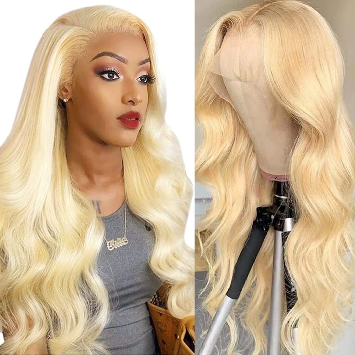 Wholesale Full Lace Frontal Wigs 30 Inch Long Straight Body 613 Blonde Brazilian Human Hair Wig HD Transparent Lace Front Wigs