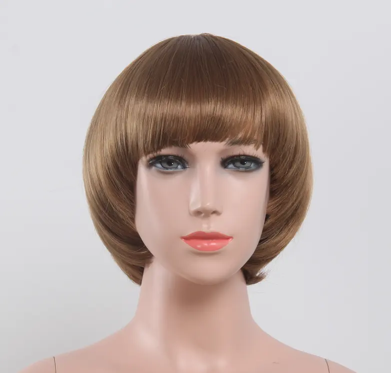 2023 Wholesale New bowl cut pixie wig brazilian indian  cuticle aligned raw human hair mushroom short bob wig