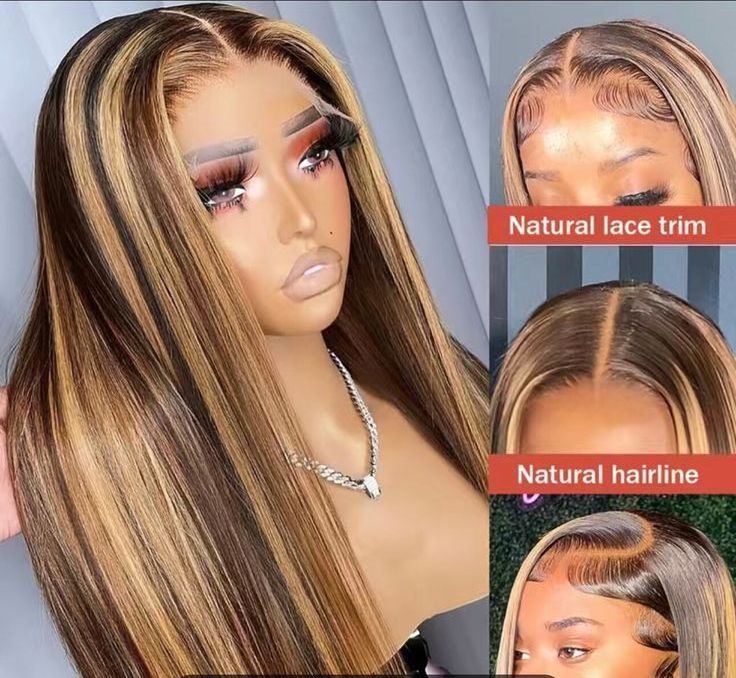 Transparent Hd Lace Frontal Wigs Human Hair Lace Front Ombre Highlighted Piano Color Straight Virgin Human Hair Wigs