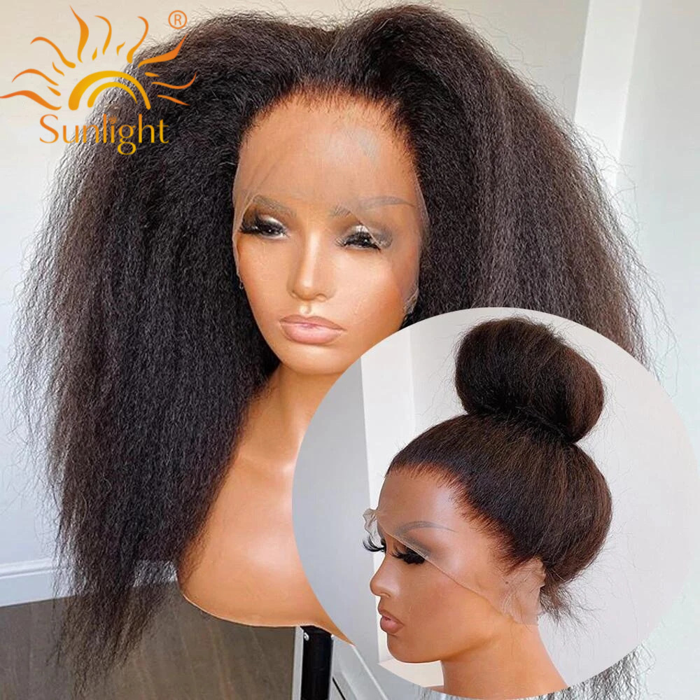 Free sample Afro Kinky Curly Wig 13x4 Pre Plucked Lace Wigs 150% Density Peruvian Remy Lace Front Human Hair Wigs For Women