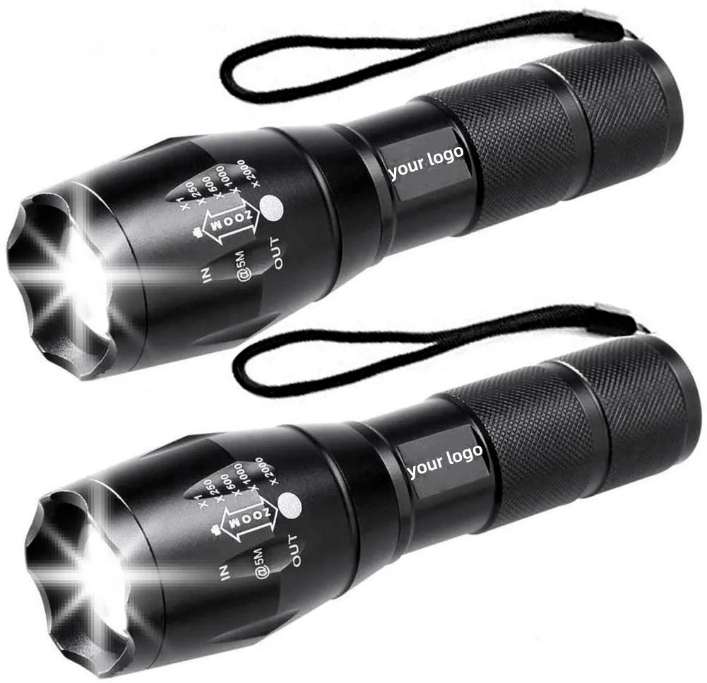 1000 Lumen 18650 Rechargeable torcia Aluminum Top Camping Tactical zoomable Led Flashlight